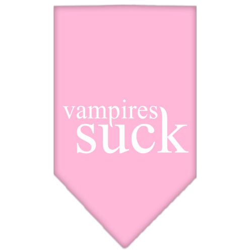 Vampires Suck Screen Print Bandana Light Pink Large